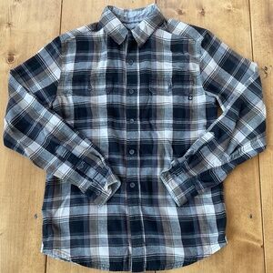 SALE‼️MENS MARMOT COTTON FLANNEL BLACK PLAID CAMP BUTTON DOWN SHIRT EUC SZ SMALL